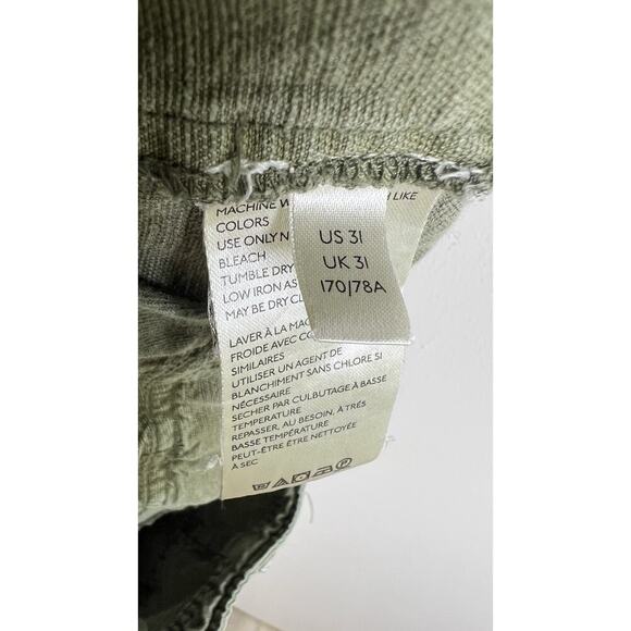 Anthropologie Audra Linen Blend Green Cropped Cargo Utility Pants EUC Sz 31 - Picture 7 of 10